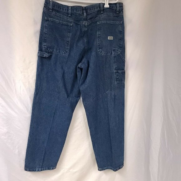 Wrangler Authentic Issue Mens 38x32 Carpenter Work Denim Jeans Pants 94LSWDV - Picture 3 of 10